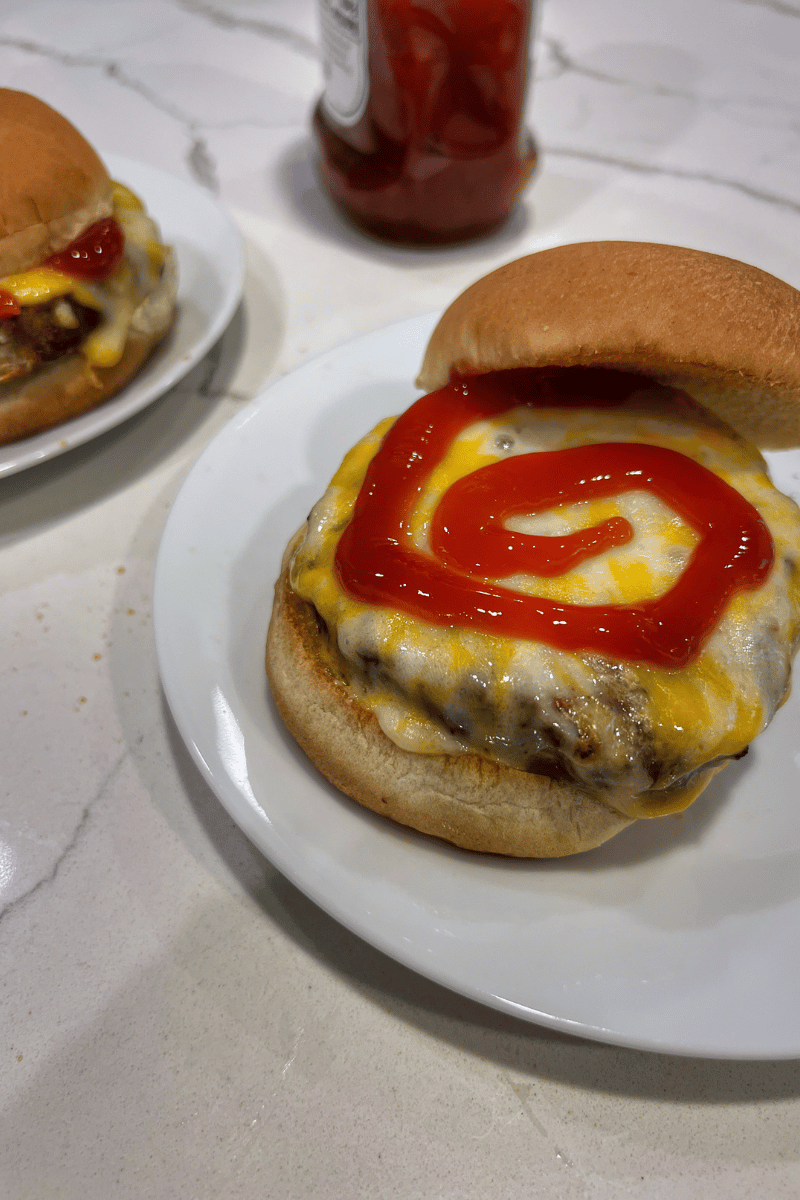 air fryer cheeseburger