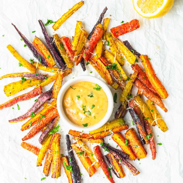 Image for Air Fryer Carrot Fries: Easy Rainbow Carrot Fries