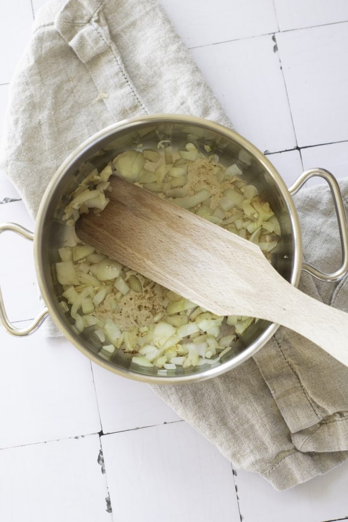 vegetables cooking in a pot