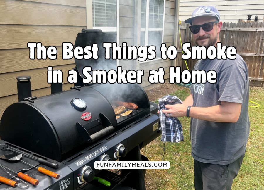 image show a man using a smoker with blog post title over the picture