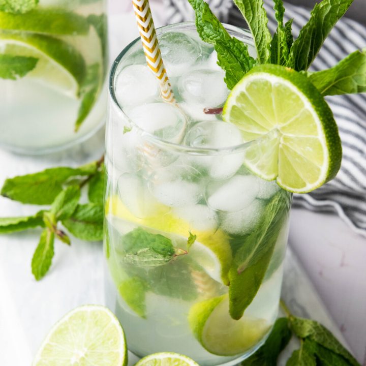 image shows a nonalcoholic mojito